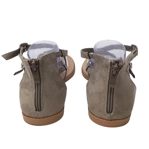 Torrid Sandals Women's Size 9.4 WW Wide Strappy Flats Gladiator Ankle Zipper - Picture 7 of 10